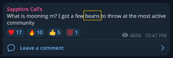 Trader quote: got a few beans to throw at the most active community